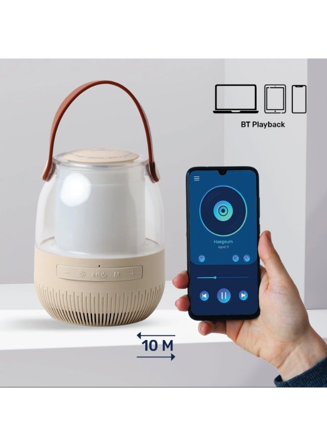 أريزون مكبر صوت بلوتوث - مكبر صوت لاسلكي محمول مع إضاءة ليلية متغيرة الألوان، مصباح بجانب السرير - Image 3